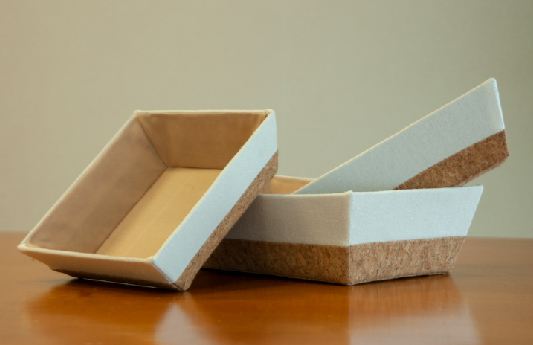 Cork and canvas baskets