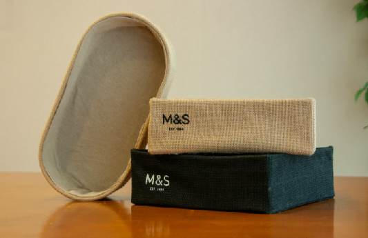 Canvas Marks and spencers basket with branding